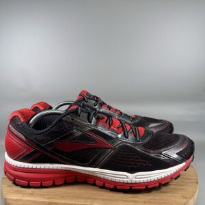Brooks Ghost 8 Men's 12 Black Red Sneakers Athletic Running Shoes